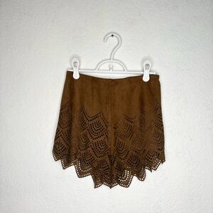Phanuel Brown laser cut boho shorts